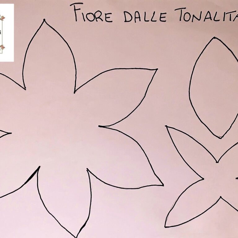 cartamodello fiore dalle tonalità blu facile