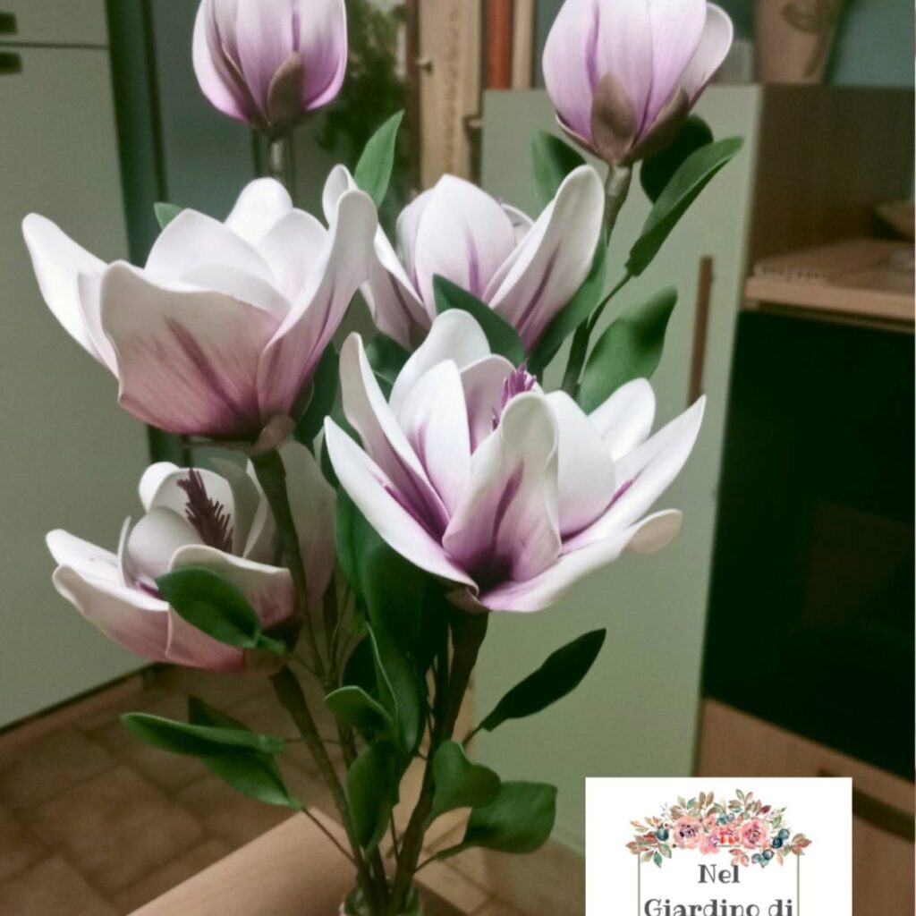 Rami di Magnolia fiori in gomma eva